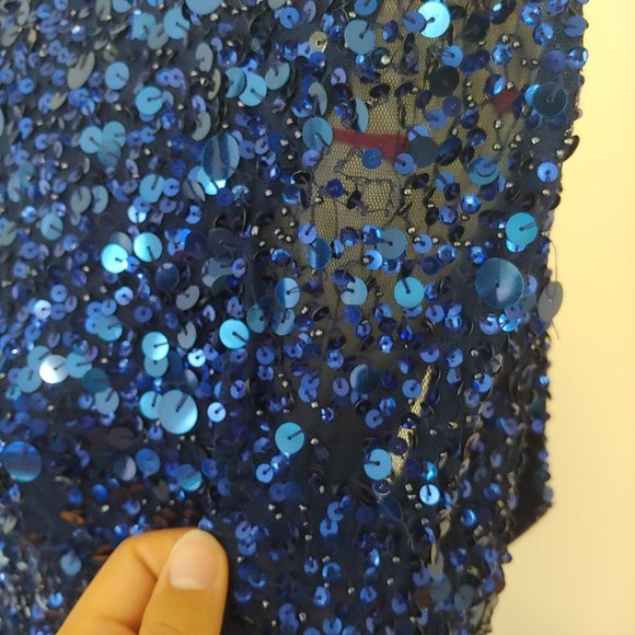 Aidan Mattox Sapphire Sequin Dress - Picture 8 of 9